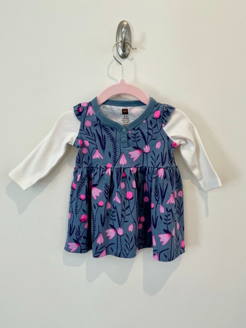 Tea Collection Blue Floral Dress - 3-6 mo.